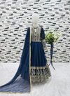 OC 196 Heavy Faux Georgette With Embroidery Siqunce Work Gown With Dupatta Bulk Orders In India